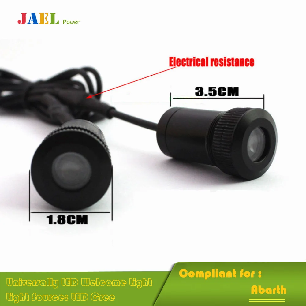 

2PCs Ghost Shadow Light Case For Abarth LED Logo Light Courtesy led car laser projector Logo LED Welcome light