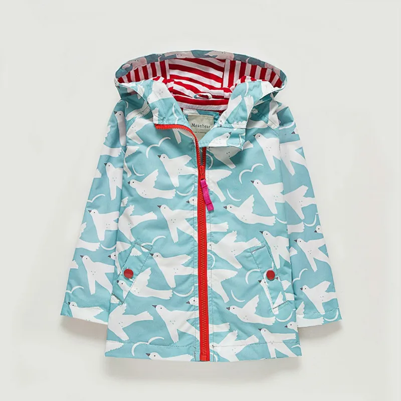 Оригинальная детская куртка MeanBear из Великобритании, яркая ветровка для девочек, веселая весенняя куртка с цветочным принтом для девочек, плащ, одежда