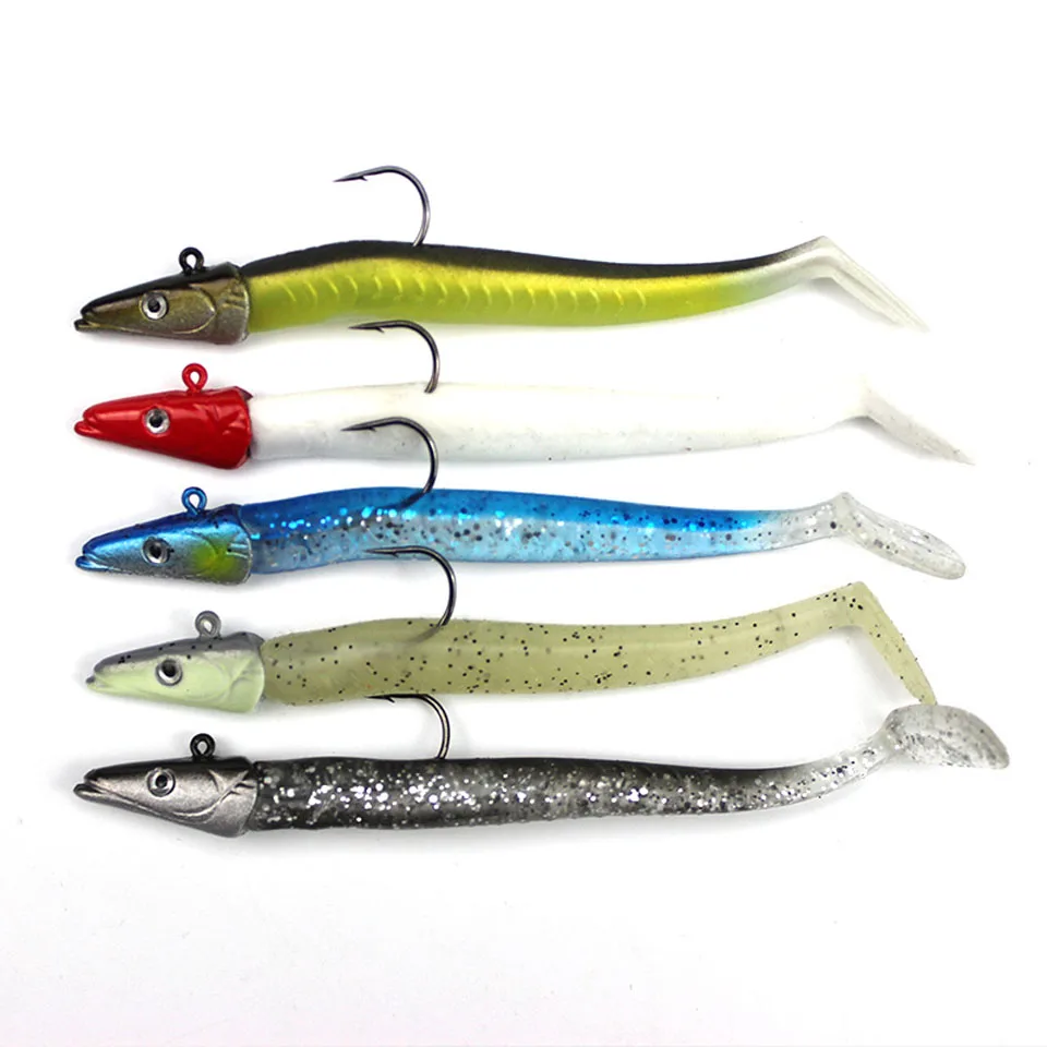 

1Pcs Artificial Fishing Lure Soft Pesca Lure 10g 10cm Japan Glow Lure Worm Swim bait Lead Spoon Tackle Jig Lures Silicone Rubber