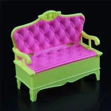Alta qualidade 1/12 casa de bonecas móveis em miniatura sofá cadeira casal sofá banco bonecas casa acessórios