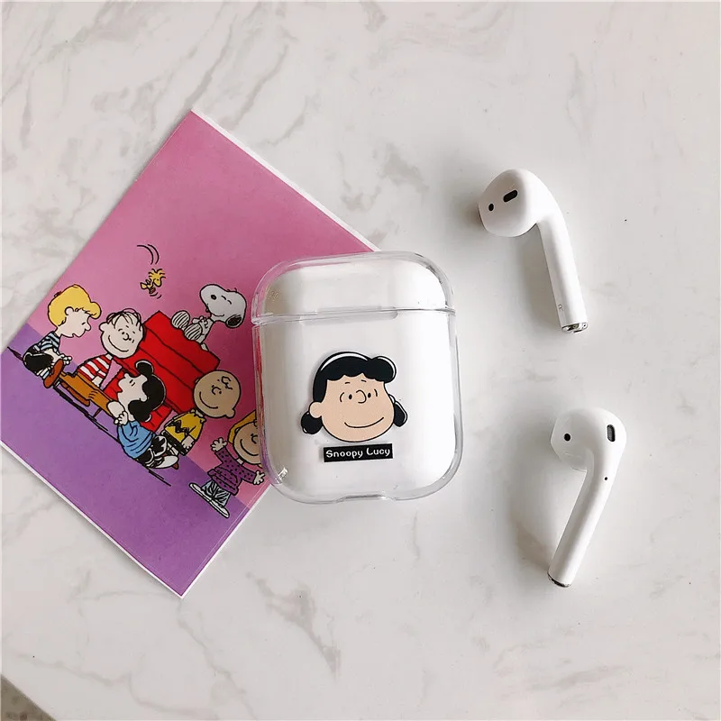 Жесткий Чехол для наушников из поликарбоната, чехол для AirPods 1, 2, Мультяшные прозрачные беспроводные наушники, зарядная коробка для Apple AirPods, Прямая поставка, подарки