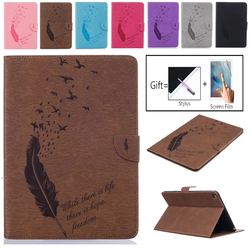 

For Apple Ipad Air Air 2 Cases High quality PU Leather Flip Stand Feather Pattern Case For iPad Air 2 9.7 Inch Cover Funda Shell