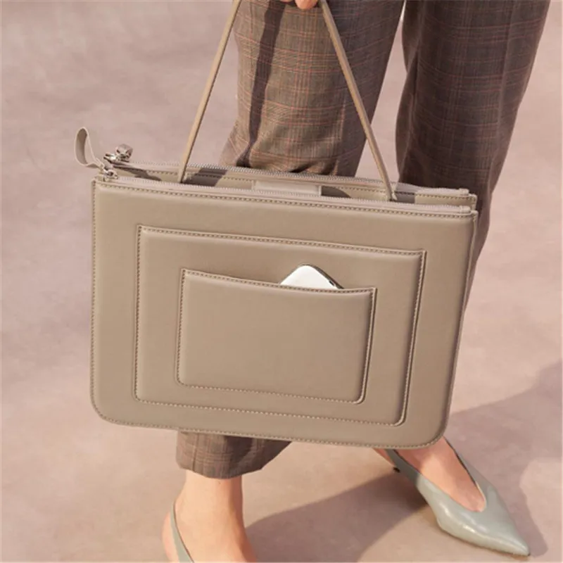 

HK belongs to China-Fashion Custom Niche Design Geometry Square Document Handbag 2019 New Computer Bags Shoulder Bag