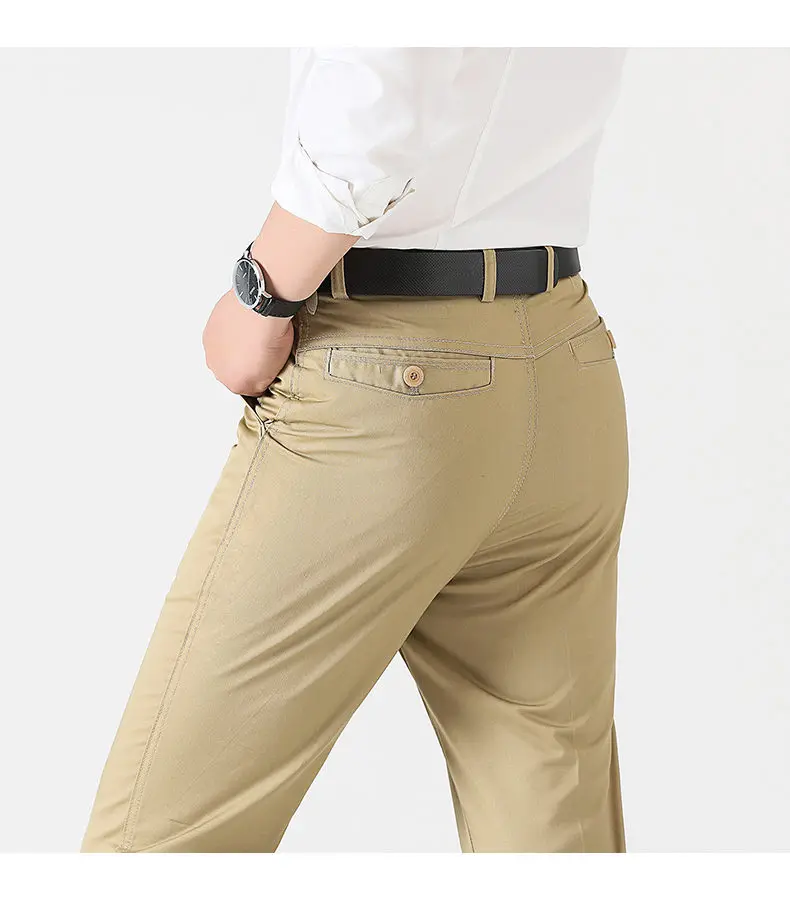 MuLS Casual Pants Men Cotton Straight Cargo Man Pant Spring Summer Autumn Formal Male Work Trousers MidWaist Full Length Size 40 07