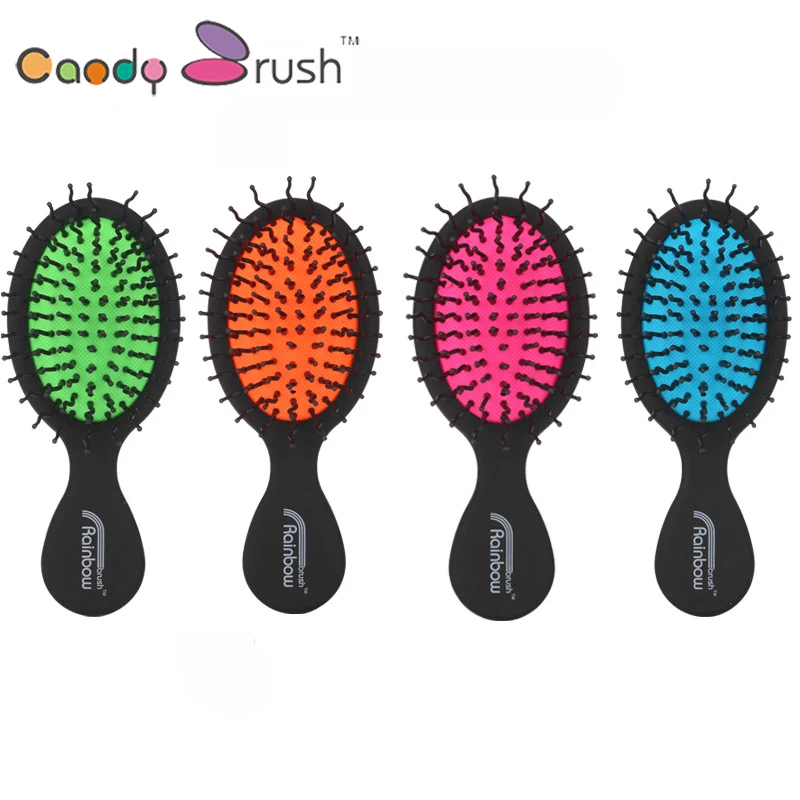 la mia ragazza piccolo capelli bagnati brush vendita calda nero ago curvo arcobaleno pettine dei capelli