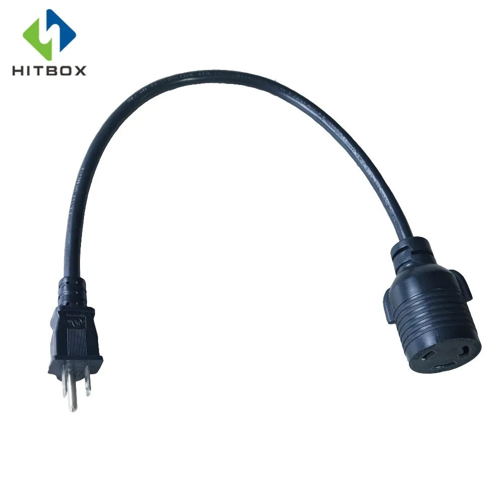 Hitbox адаптер Шнур 1.5 футов 14 AWG Мощность удлинитель L6-30R кабель Разъем преобразование 110 В до 220 В 30A 3 зубец twist lock в p