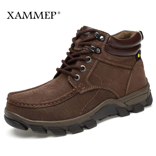 Genuine Leather Men Shoes Winter Boots Brand Casual Shoes Winter Shoes