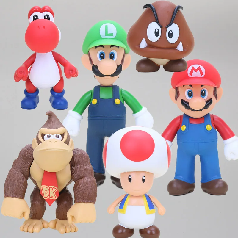 

Super Mario Bros Figure Luigi mario Koopa Yoshi PVC Action Figures model collection toys Donkey Kong doll for children gift
