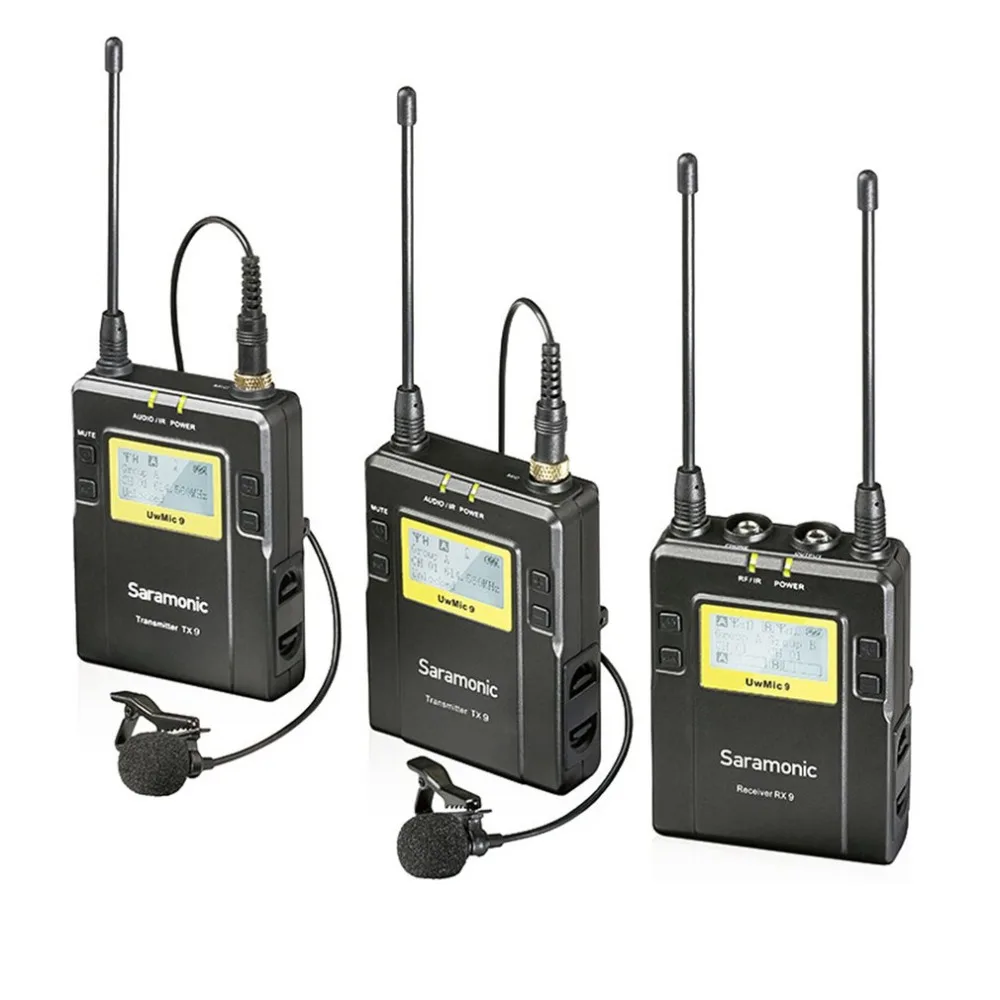 Saramonic UWMIC9 ميكروفون البث UHF كاميرا ميكروفون لاسلكي Lavalier نظام الإرسال + واحد استقبال ل DSLR كاميرا