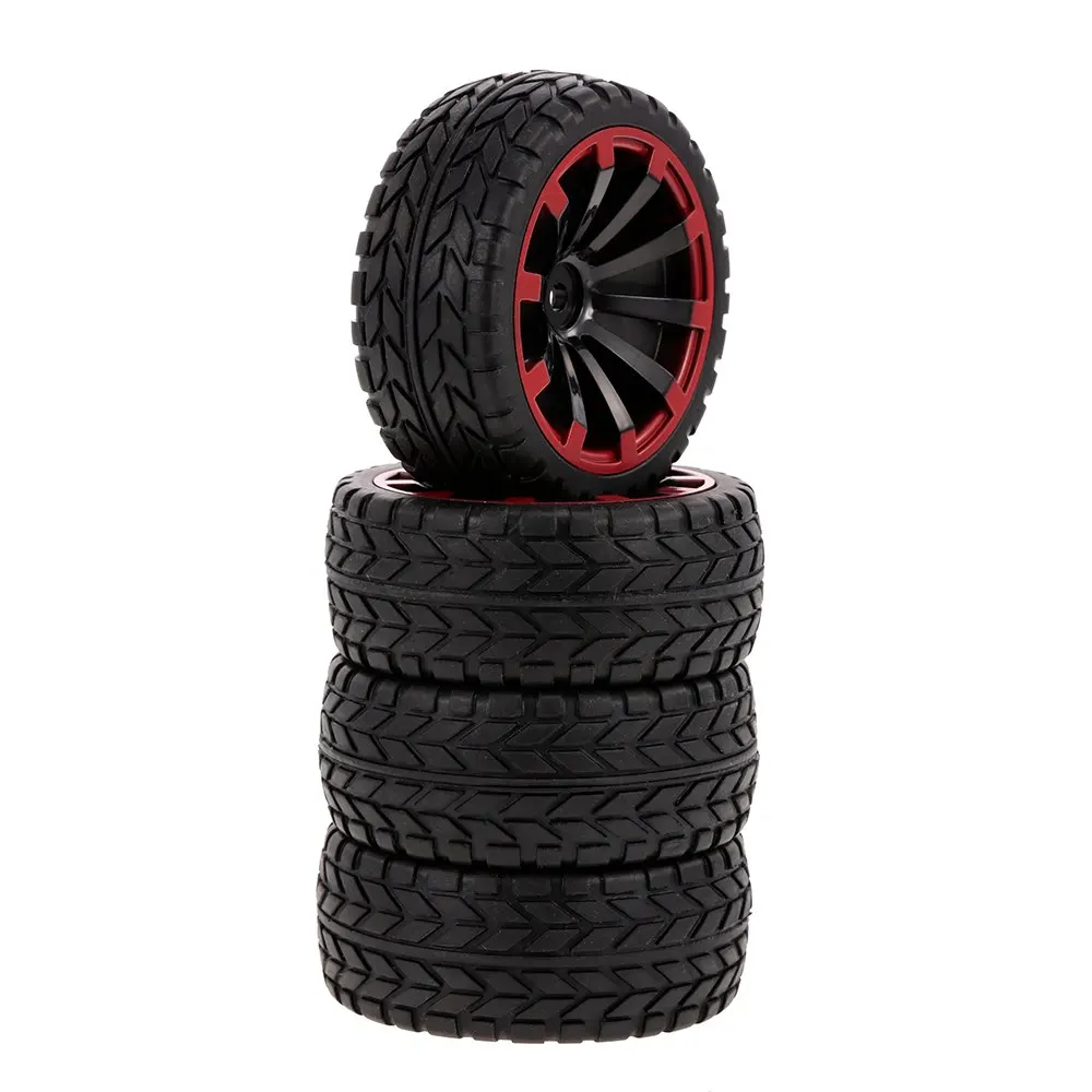 4PCS 110 RC Car Tires Parts On-Road Tyre Rhombus Tread Pattern for RC 110 HSP HPI Redcat RC4WD AXIAL RC Car Truck Accessory (1)