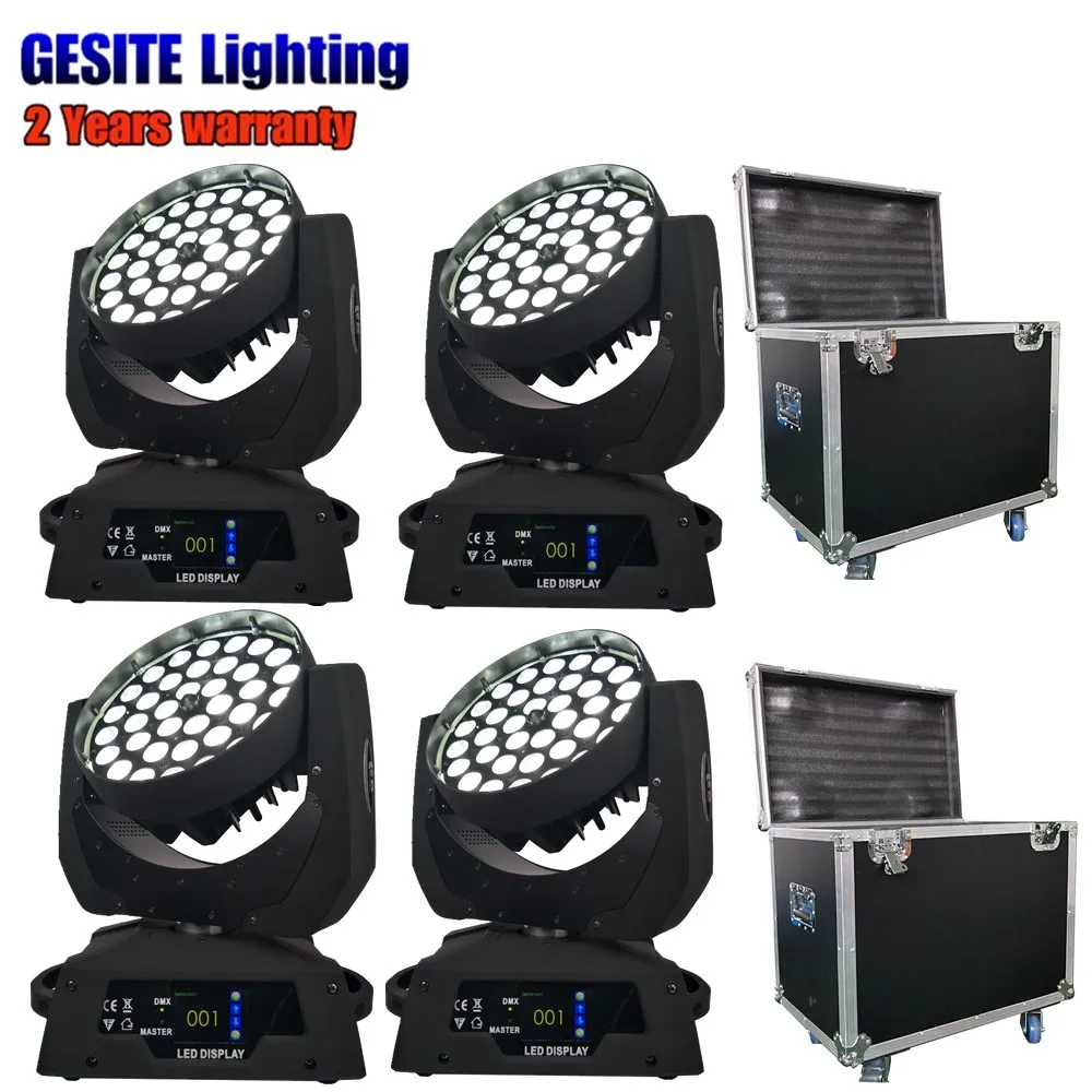 

2PCS 2IN1 FLIGHT ACSE +4 PCS Dj disco stage light DMX 512 5in1 36x15w led rgbwa moving head wash zoom light