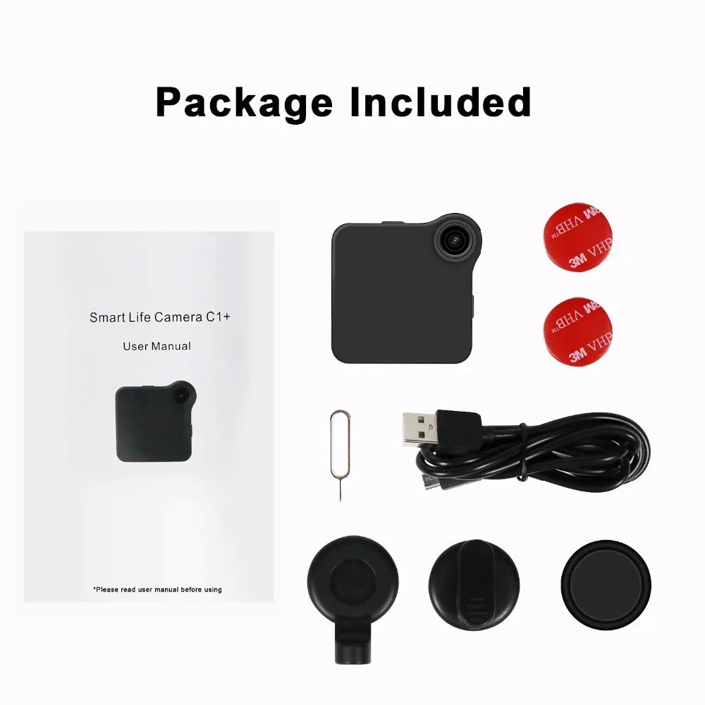 C1 мини камера HD 720P IP WIFI P2P носимая датчик движения Велосипедное тело микро DV DVR