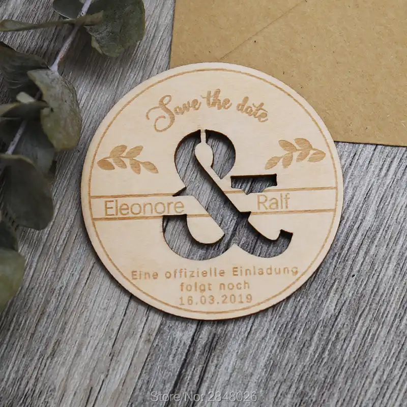 Custom Wedding Save The Date Magnet Wooden Die Cut Save The Dates Personalized Rustic Wooden Magnets Invitation Magnet Party Favors Aliexpress
