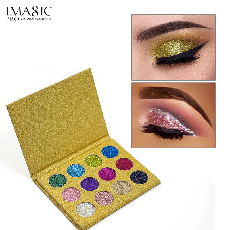 IMAGIC блестящая палитра теней для век 12 цветов|glitter palette|magnet palettecosmetics eyeshadow |