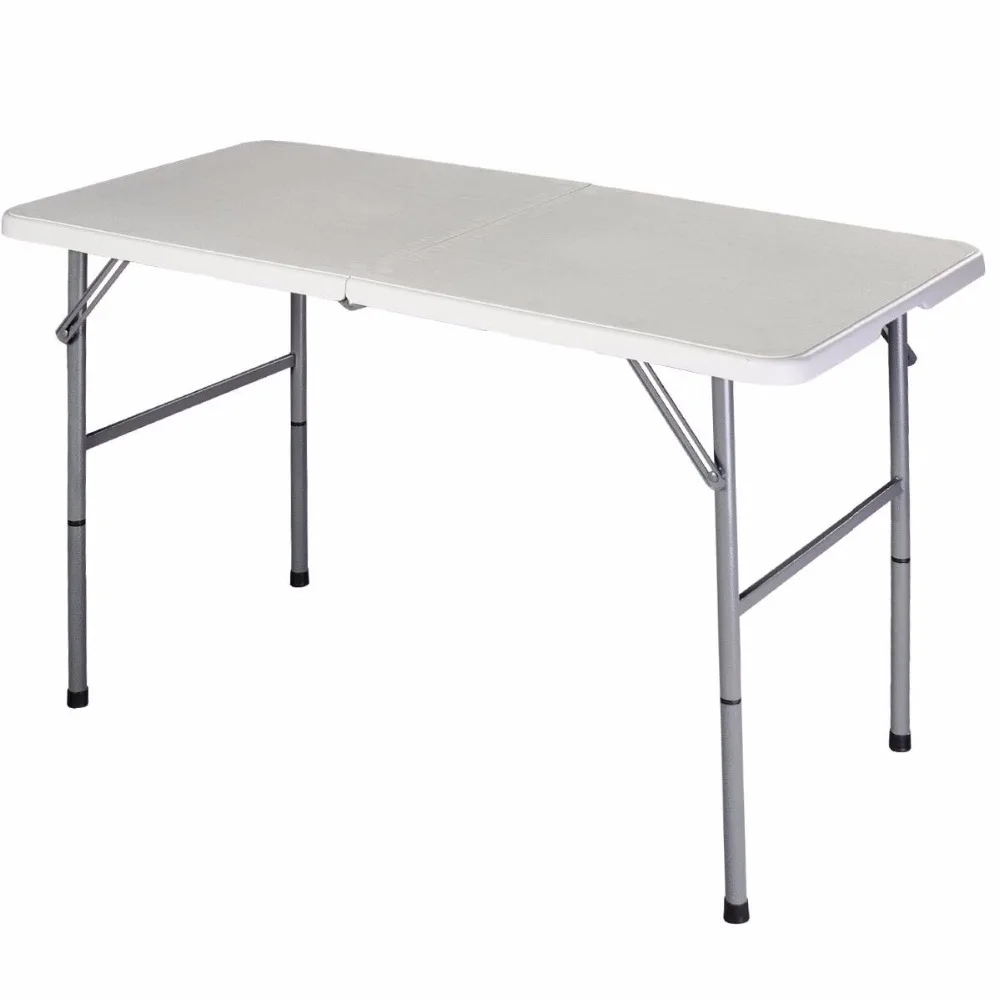 Giantex Folding Table Portable Picnic Party Dining Camp Tables White Modern Desk Utility Office Computer Desk OP2968
