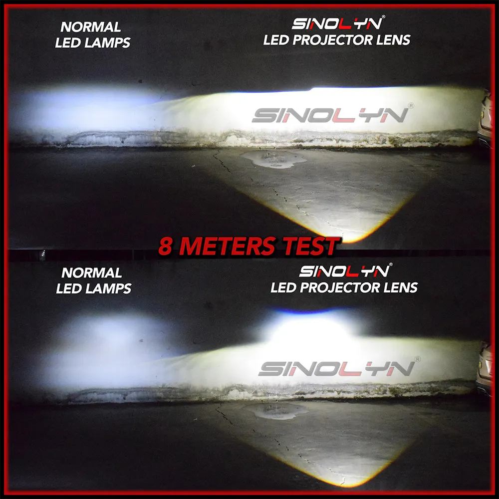 Sinolyn 2,5 ''Bi-светодиодный объектив ангельские глазки фары линзы H4 H7 H1 9005 9006 светодиодный проектор для автомобильные лампы аксессуары для модернизации