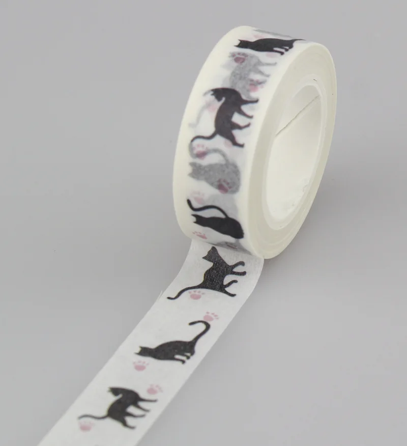 1X15 мм лента животных набор слон Черный кот собака печать Скрапбукинг DIY липкий деко маскировки японский васи лента бумага Лот 10 м