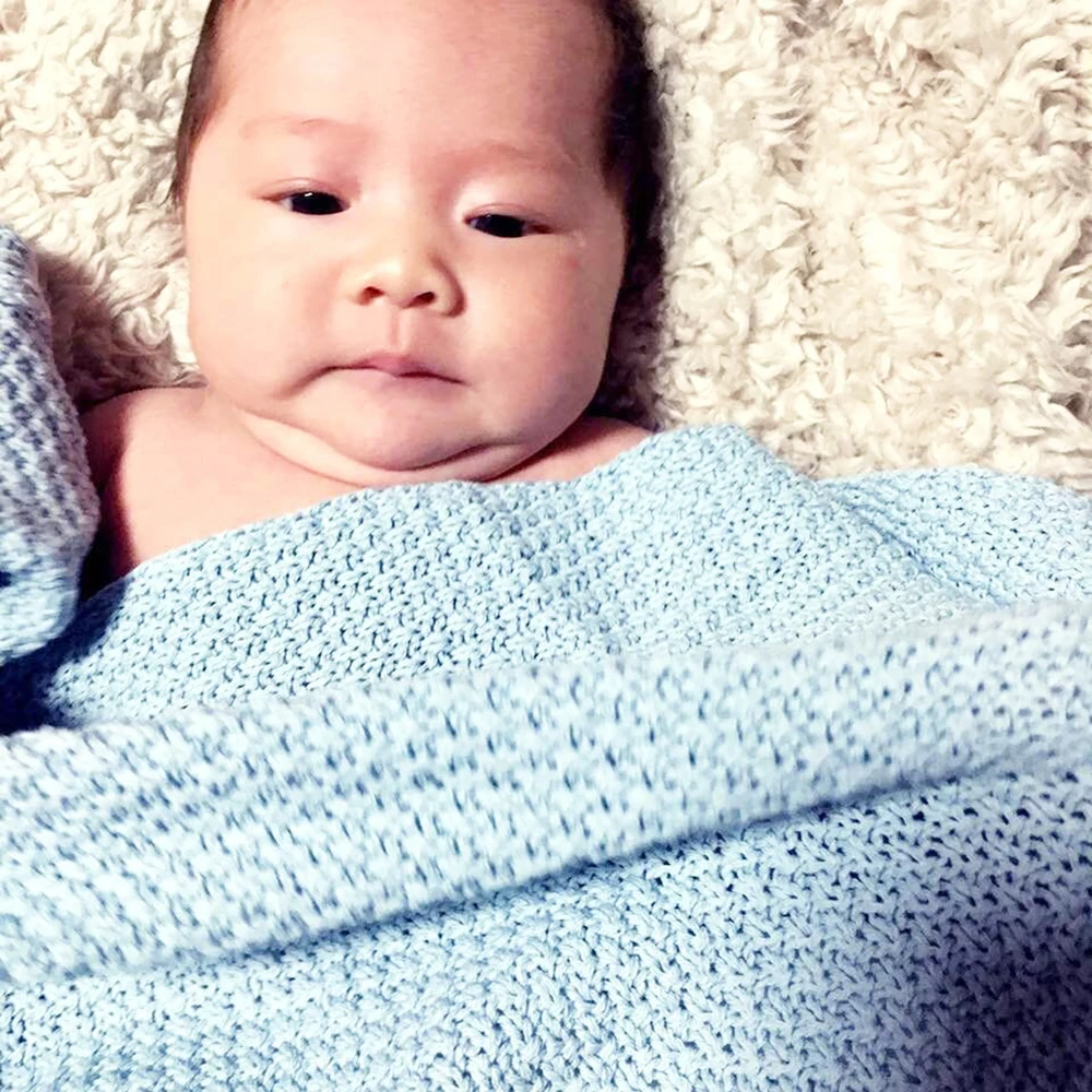 Детское одеяло вязаное Пеленальное Одеяло для новорожденных супер мягкие