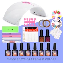 Manicure Set 36W LED Lamp Dryer 10ml Nail Gel Polish Set Kit Base Top Coat Remover Wraps File Nail Art Kit Manicure Tools Sets