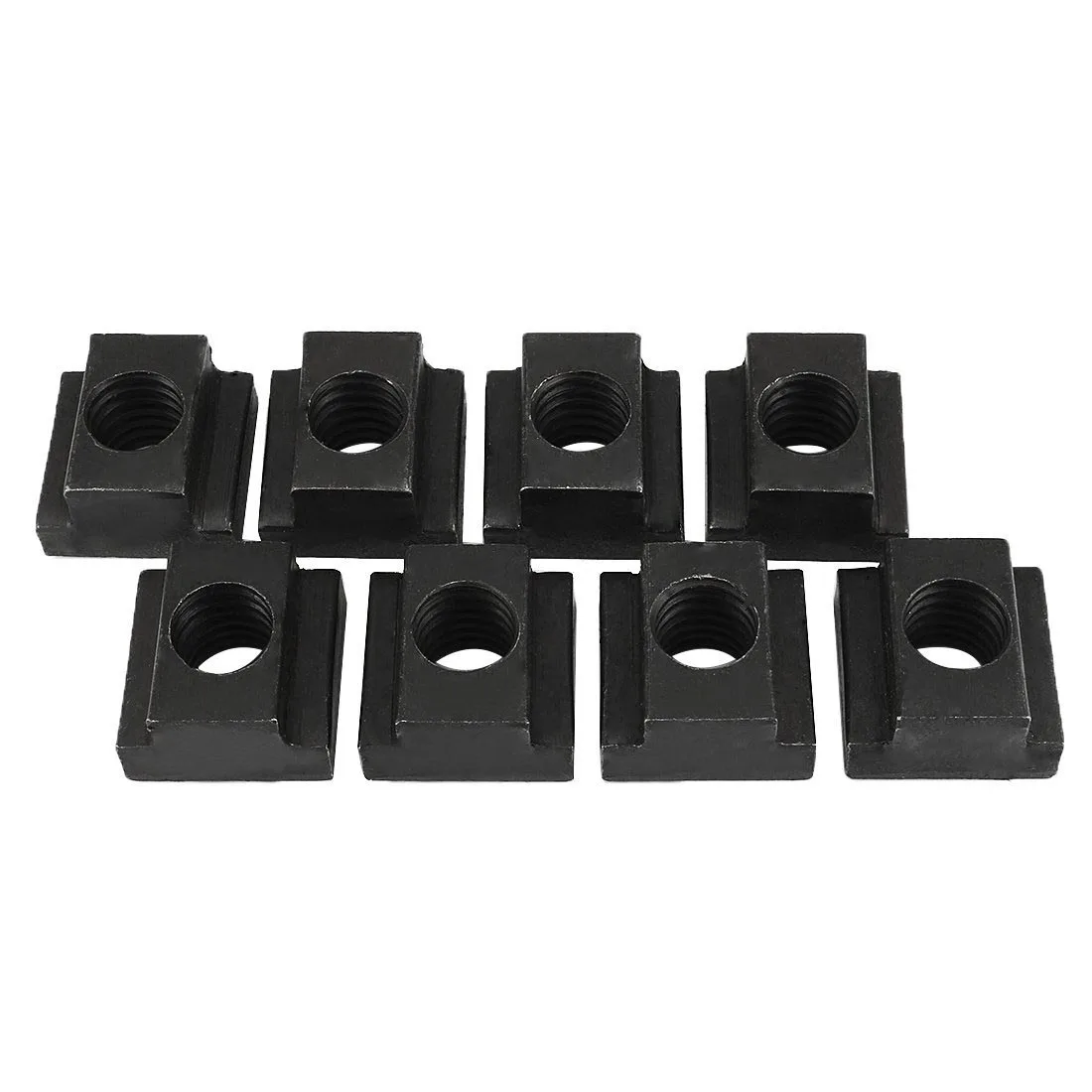 

8pcs 1/2-inch 45# Steel T-Slot Nut Black Oxide Plated Grade 8.8 Tapped Through
