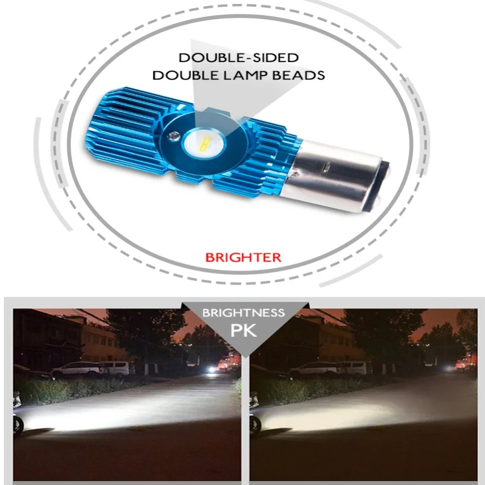 Foxcncar H4 светодиодный фонарь IP67 Hi Lo Beam 3400LM 20 Вт Мотоцикл Скутер мопед ATV 6500K фара для