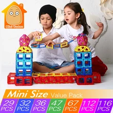 MiniTudou 29 pcs-116 pcs Mini Designer de Construção Magnético Blocos de Construção Crianças Brinquedos Educativos Esclarecer Blocos Tijolos de Plástico
