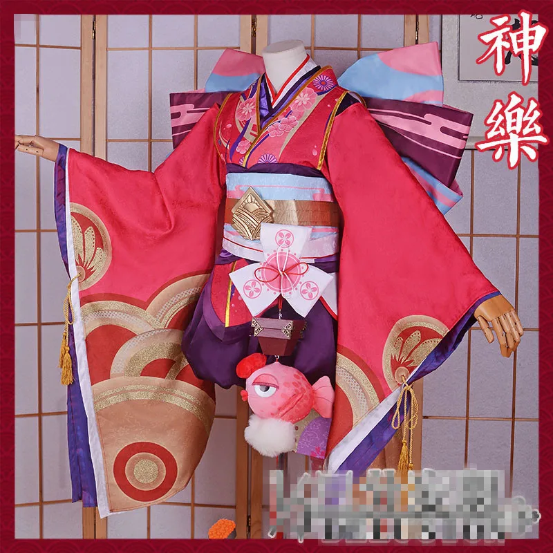 Игры Yin Yang Master Onmyoji Minamoto Kagura Косплей Костюм Onmyoji Kawaii милые красные кимоно для женщин Одежда для девочек