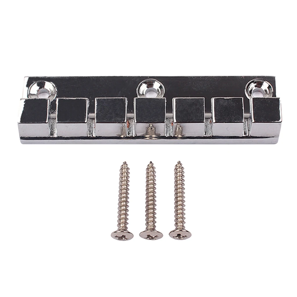 Metal 6 String Guitar Bridge Stopbar Tailpiece with Mounting Screws for Electric Guitar Replacement Parts Accessories