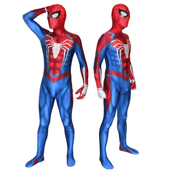 

Hot Sale PS4 Insomniac Spider-Man Costume Spider Game Lycra Spandex 3D Print Halloween Spiderman Cosplay Costume BodySuit