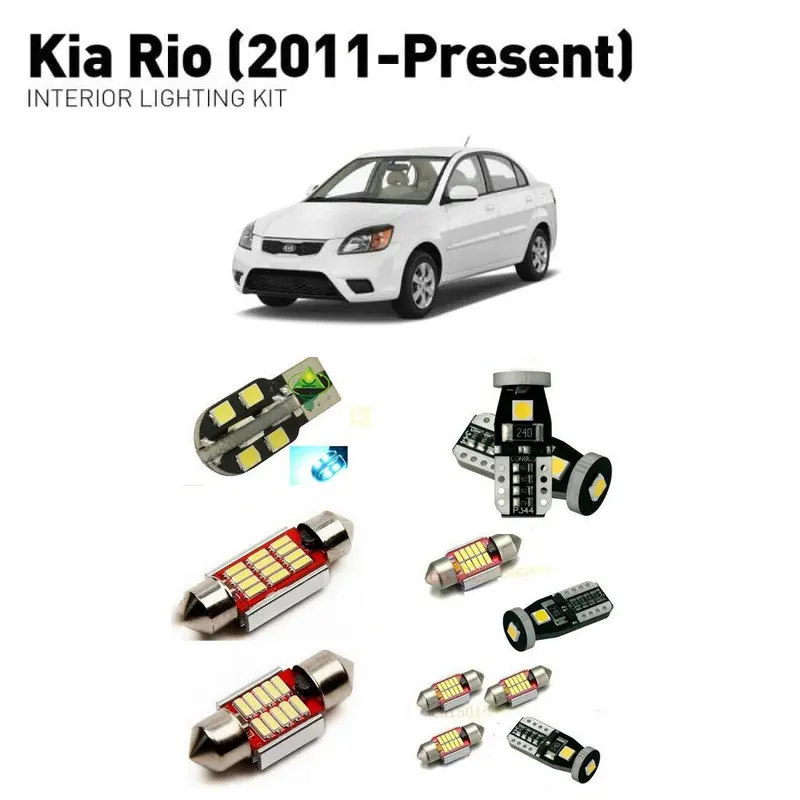 

Led interior lights For Kia rio 2011+ 6pc Led Lights For Cars lighting kit automotive bulbs Canbus car-styling