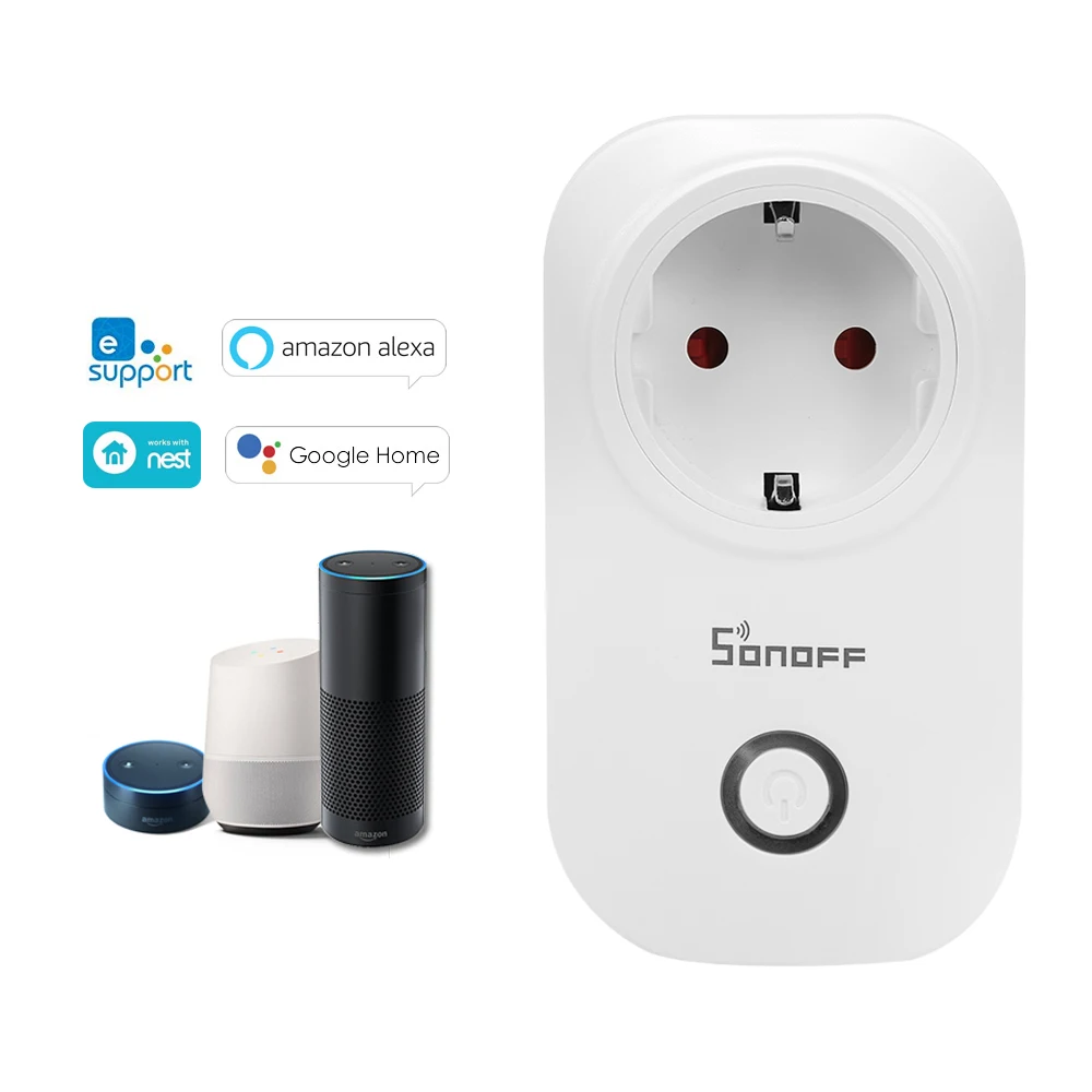 

Sonoff S20 Smart Socket Wifi Remote Smart Home Power Socket Timer Switch for Amazon Alexa Google Home Plug AU/EU/US/UK