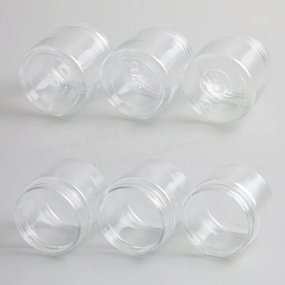 Frasco com Tampas de Metal Recipientes para o Creme Travell Limpar Make up Creme 60cc Transparente Pet Cosméticos Uso 24 x 60g 9 Garrafas reutilizáveis