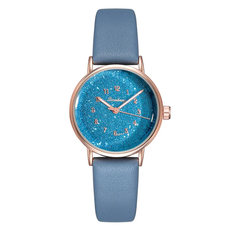 Модные простые и relojes para mujer PU ремень с индивидуальным чехлом звездное небо