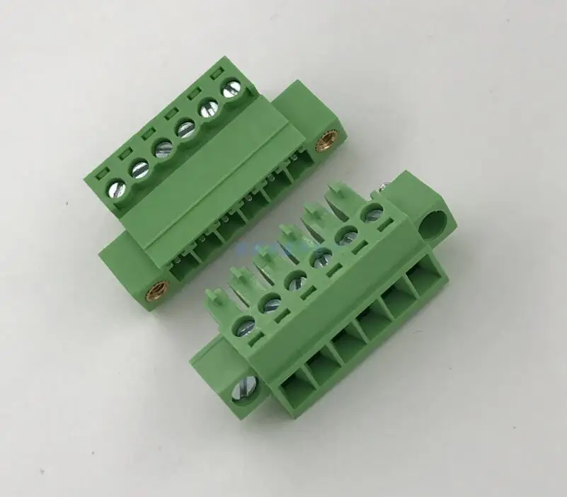 

10sets 3.81mm-2/3/4/5/6/7/8/9 / 10P pluggable terminals with ear screws fixed mating terminals