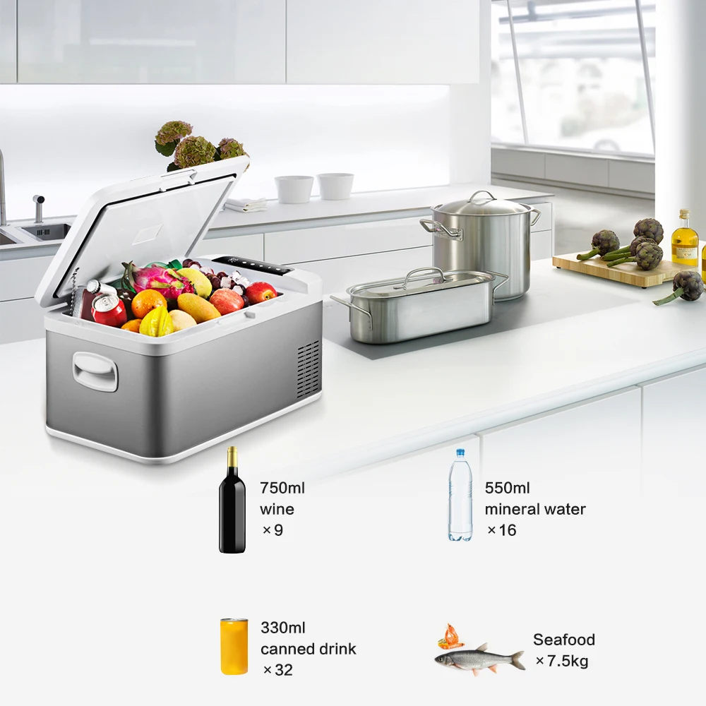 

18L Car Refrigerator Freezer AC/DC Portable Refrigerator for Car Home Picnic Camping Party Led Compressor Portable Handles