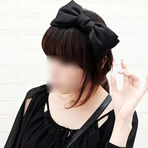 1X сладкий милый корейский стиль большой бант лента для волос, Бабочка повязка на голову(черный