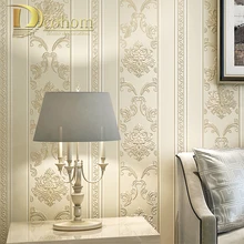 

Modern Luxury Homes Decor European Striped Damask Wallpaper For Walls Bedroom Living room Embossed Grey Beige Wall paper Rolls