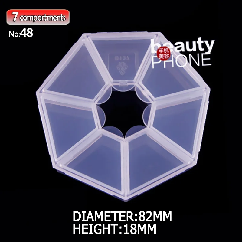 

Round Box Storage 7 compartments for DIY Home work Nail Art Jewelry Accessory beads Crafts , portable Organizer container case