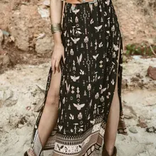 Юбка макси в стиле бохо с принтом шифон Сплит летняя юбка для девочек