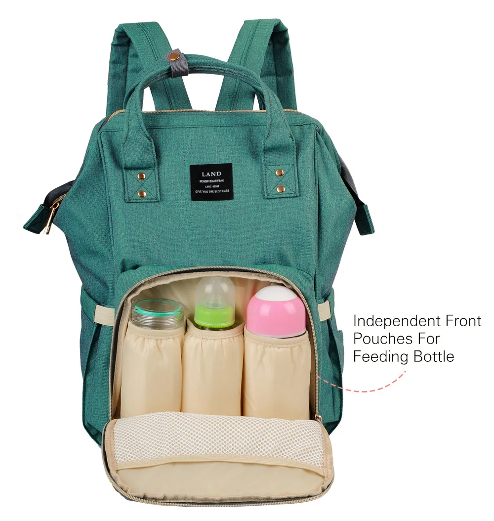 Пеленка для беременных сумка рюкзак дизайнерская большая многофункциональная Водонепроницаемая дорожная сумка для кормления для мамы/папы с сменной подкладкой коричневый