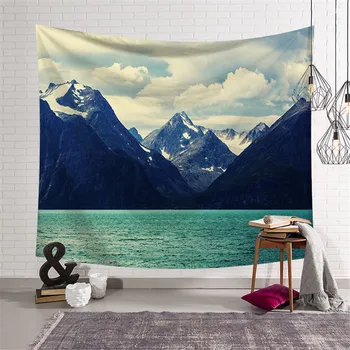 

Polyester Wall hanging Tapestry Lake Mountain print large 150*200cm Beach Mat Sleeping pad Yoga Blanket Sea wall Tapestry