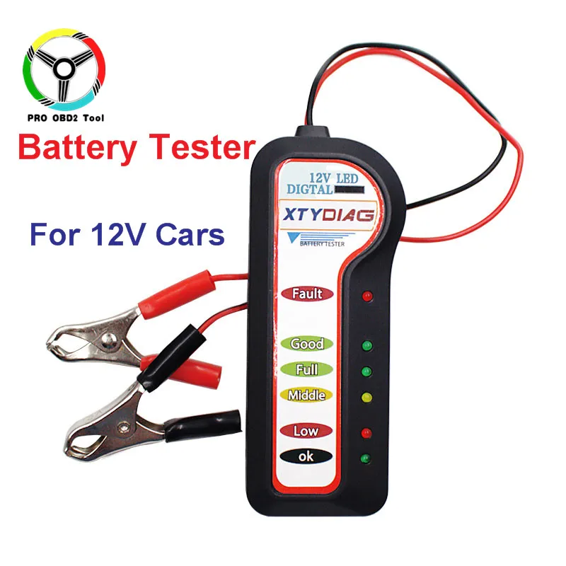 Newly Portable Car Battery Tester with 6 LED Lights For 12V Car