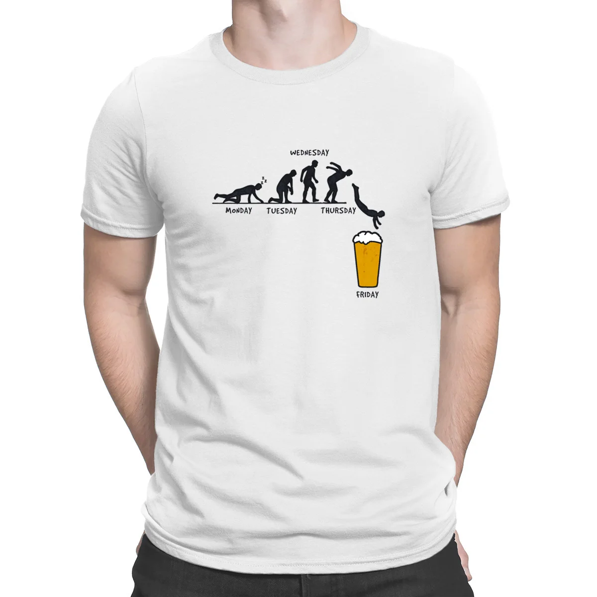 Week Craft Beer дизайнерская забавная Футболка Евро размер Формальная креативная футболка для мужчин сплошной цвет хип-хоп комическая футболка Funky - Цвет: White