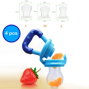 

Baby Fruit Teether Set Toddler Nipple Food Bite Silicone Teethers Toys Set Safety Feeder Bite Silicone Food Teether Oral Care