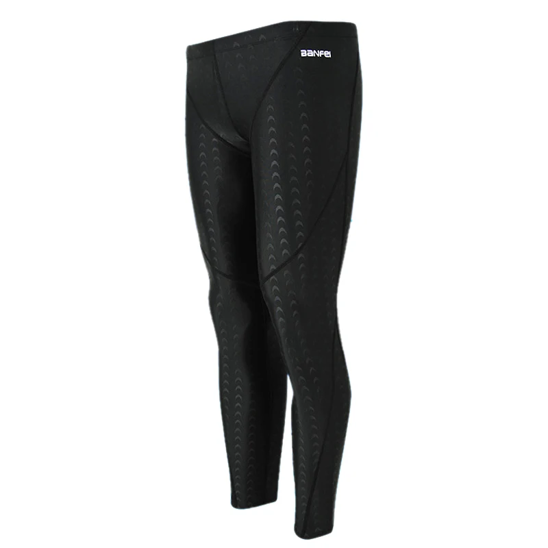 BANFEI Спортивное плавание шорты длинные брюки мужские быстросохнущие плавки Jammers Купальники гидрокостюм для дайвинга купальник - Цвет: Black