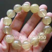 0030015 ММ природные золотой rutilated кварц рок бусины браслета простирания