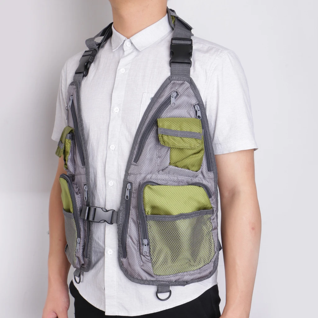 Fly Fishing Vest Jacket Chest Mesh Bag Waistcoat Sports Camping Hunting Vest