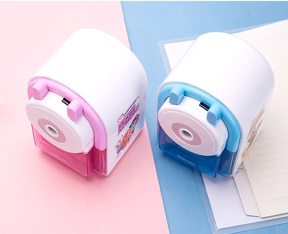 Apontador de Lápis Mecânico para a Escola do Miúdo Artigos de Papelaria Deli Filé Design Grande Capacidade Bonito Pata Patrulha Padrão Escritório Fornecimento 0862 21 pencil sharpener