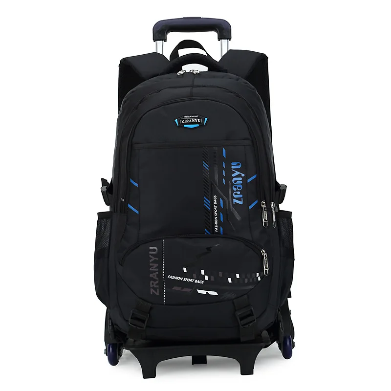 

Latest Removable Children School Bags With Wheels Stairs Kids Big Boy Trolley Schoolbag Luggage Book Bags Wheeled Backpack