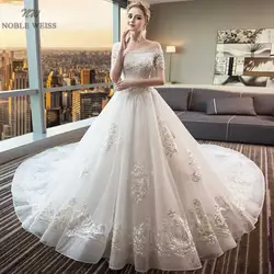 SHAMAI платье невесты элегантный свадебные наряда с аппликацией Vestidos Novia свадьба в часовне платье с короткими рукавами Бесплатная доставка
